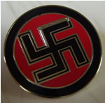 Nazi WW II Red and Black Swastika Pin